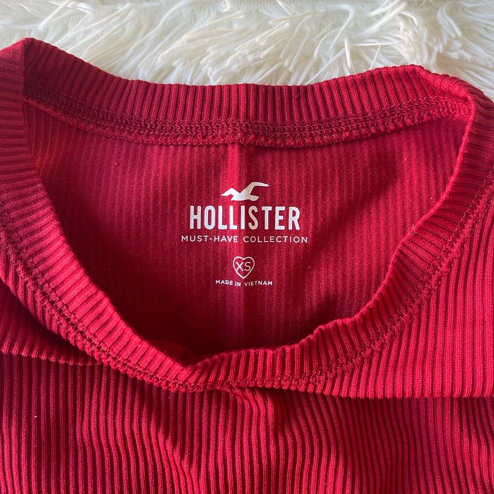 Red Ribbed Tank Top - Picture 3 of 5